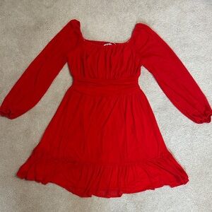 Elegant Scarlet Midi Dress